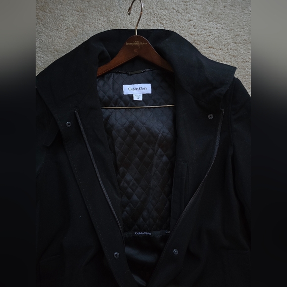 Calvin Klein Black Trench Coat - Picture 2 of 3